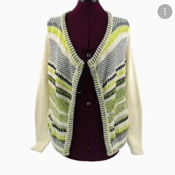 Anthropologie Moth Chaux Stripe Shimmer Open Cardigan Sweater Small - Picture 5 of 7